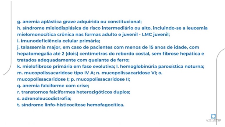 transplante alogênico de medula óssea rol da ans