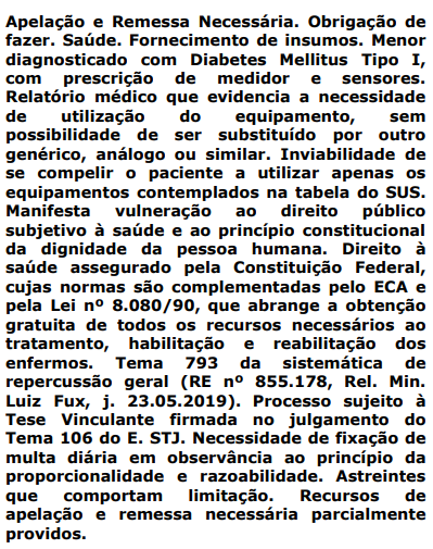 Tribunal de Justiça de São Paulo determina o fornecimento de Sensor Libre pelo Estado